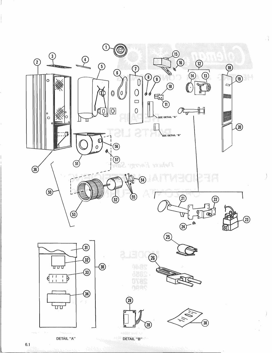 2840 Coleman Residential HiEfficiency Horizonal Furnace HVACpartstore