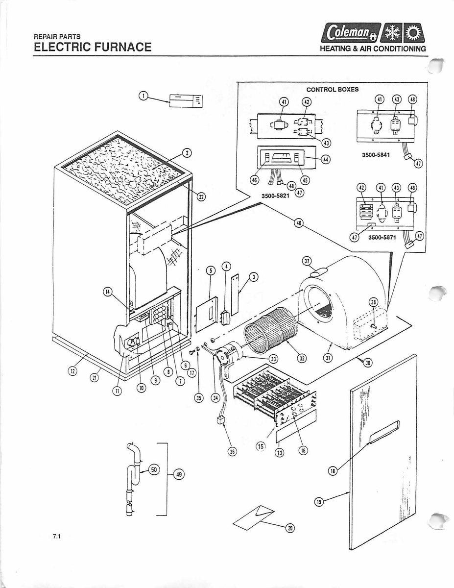 miller furnace parts diagram