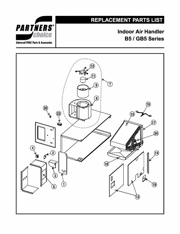 B5 / GB5 Indoor Air Handler Parts