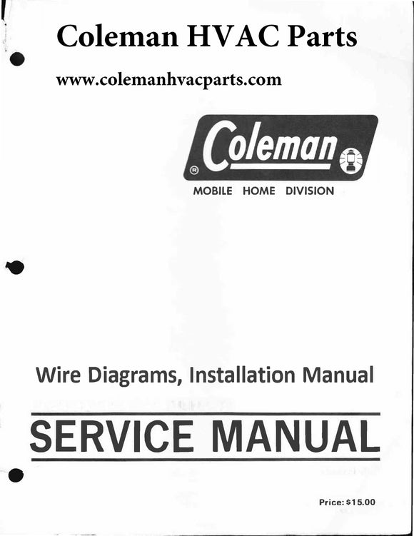 3400 Coleman Wire Diagram / Parts manual/ Helpful user guide  (Download)