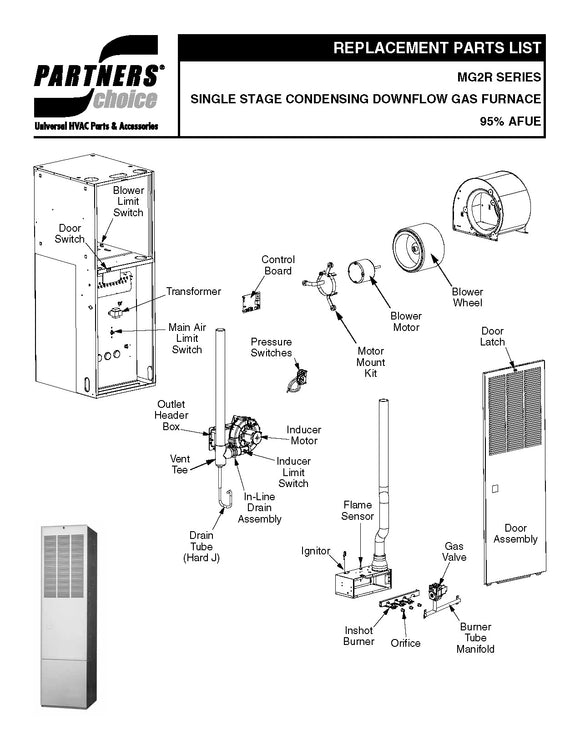 MG2R SERIES SINGLE / TWO STAGE CONDENSING DOWNFLOW GAS FURNACE 95% AFUE (Download)