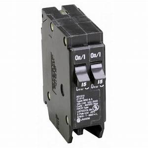 02-BD1515 Circuit Breaker, 15 A, 120V AC, 1 Pole, Plug In Mounting Style, BD Series