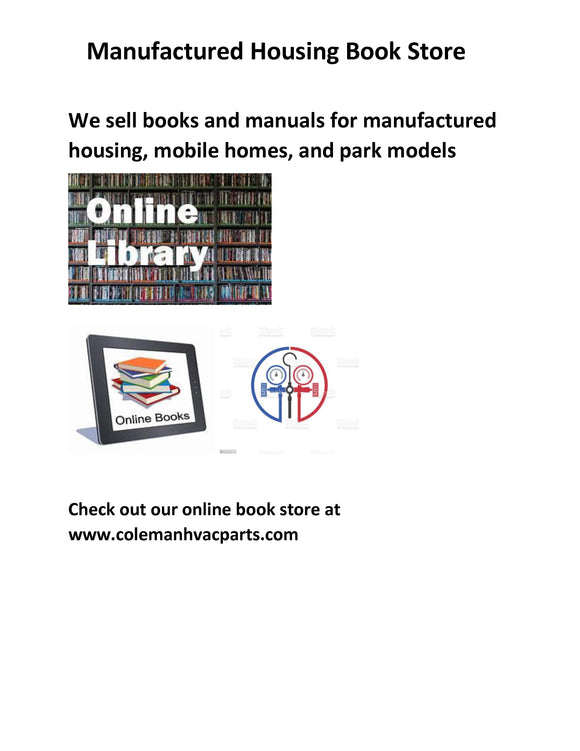 BOOK STORE - Mobile Home Books, Equipment Manuals, Wire Diagram & Tech Spects