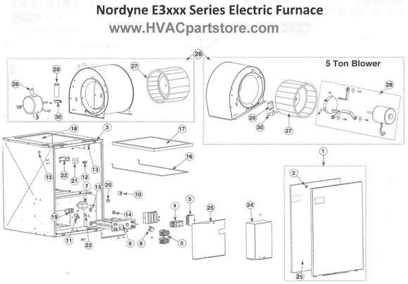 E3023 Nordyne Electric Furnace Parts