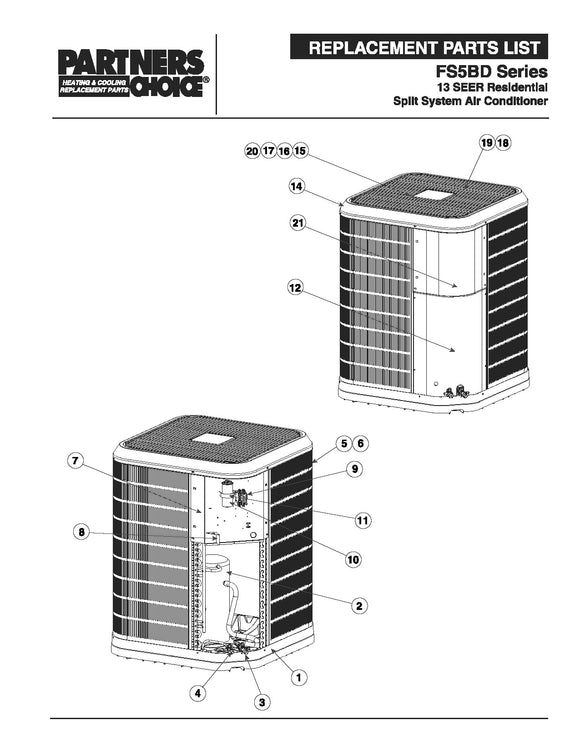FS5BD Series 13 SEER Residential Split System Air Conditioner