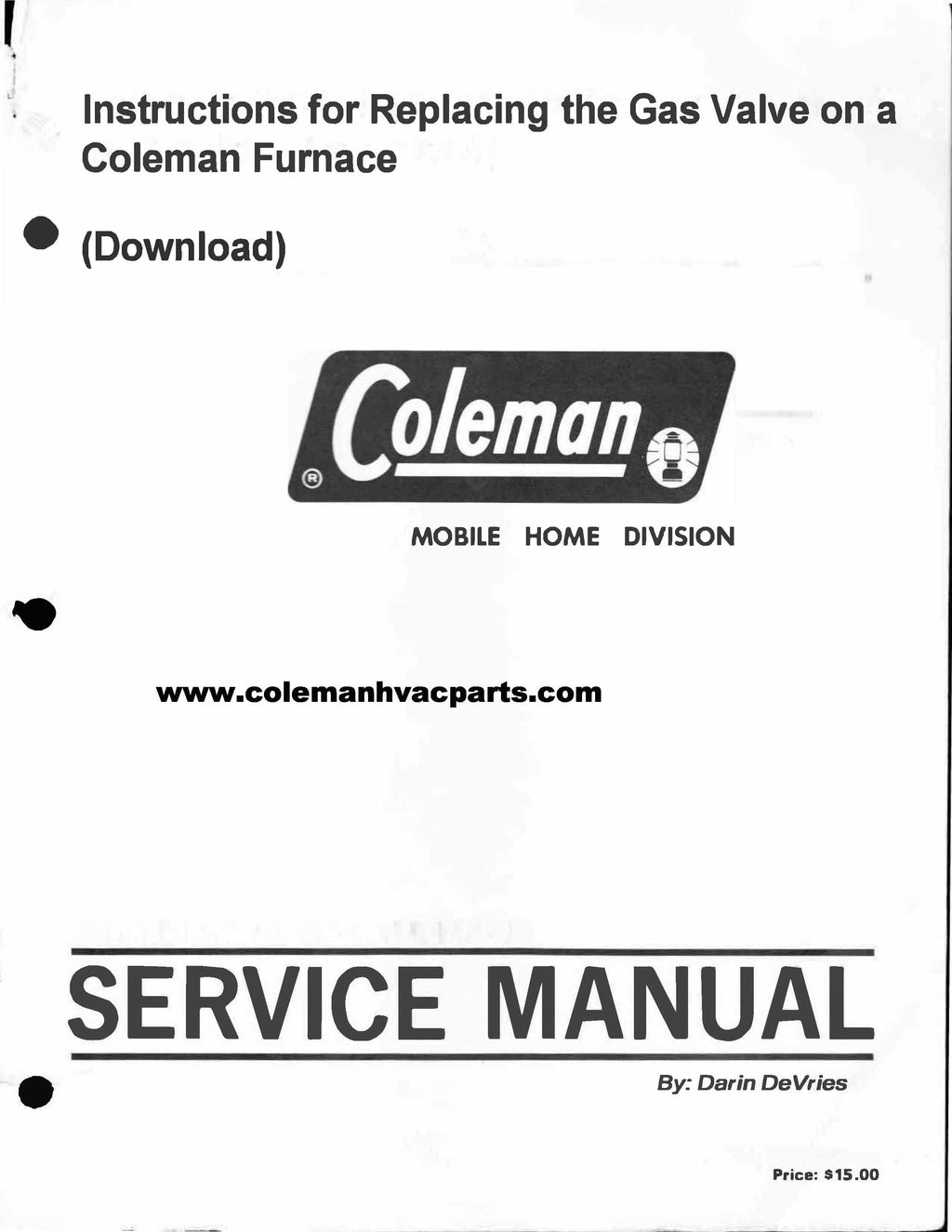 Coleman Gas Valve