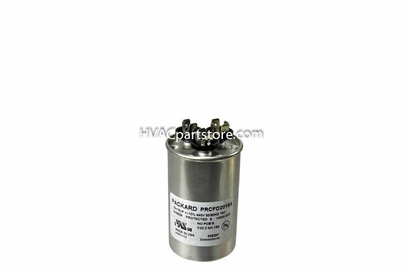 dual round high quality metal run capacitor 20+15 MFD 370-440V