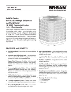 DS4BC-K Series 12 SEER Residential Split System Air Conditioner (Download)