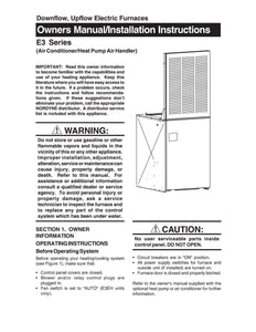 E3 Series Parts HB,EH,EB,EX Nordyne Intertherm and Miller Owner, Install,Wire Diagrams (Download)