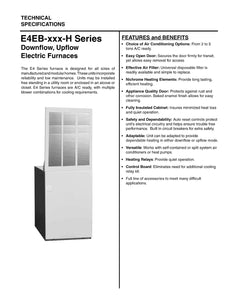 E4EBXXXH Nordyne Electric Furnace Manual, Teck, Parts Breakdown, Wire Diagrams (Download)