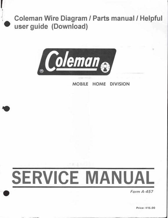GM9V Coleman Wire Diagram / Parts manual/ Helpful user guide (Download)