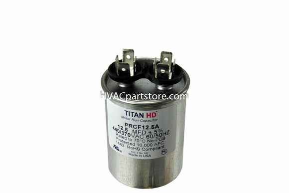 round run capacitor high quality 370-440v usa made 12.5 mfd metal