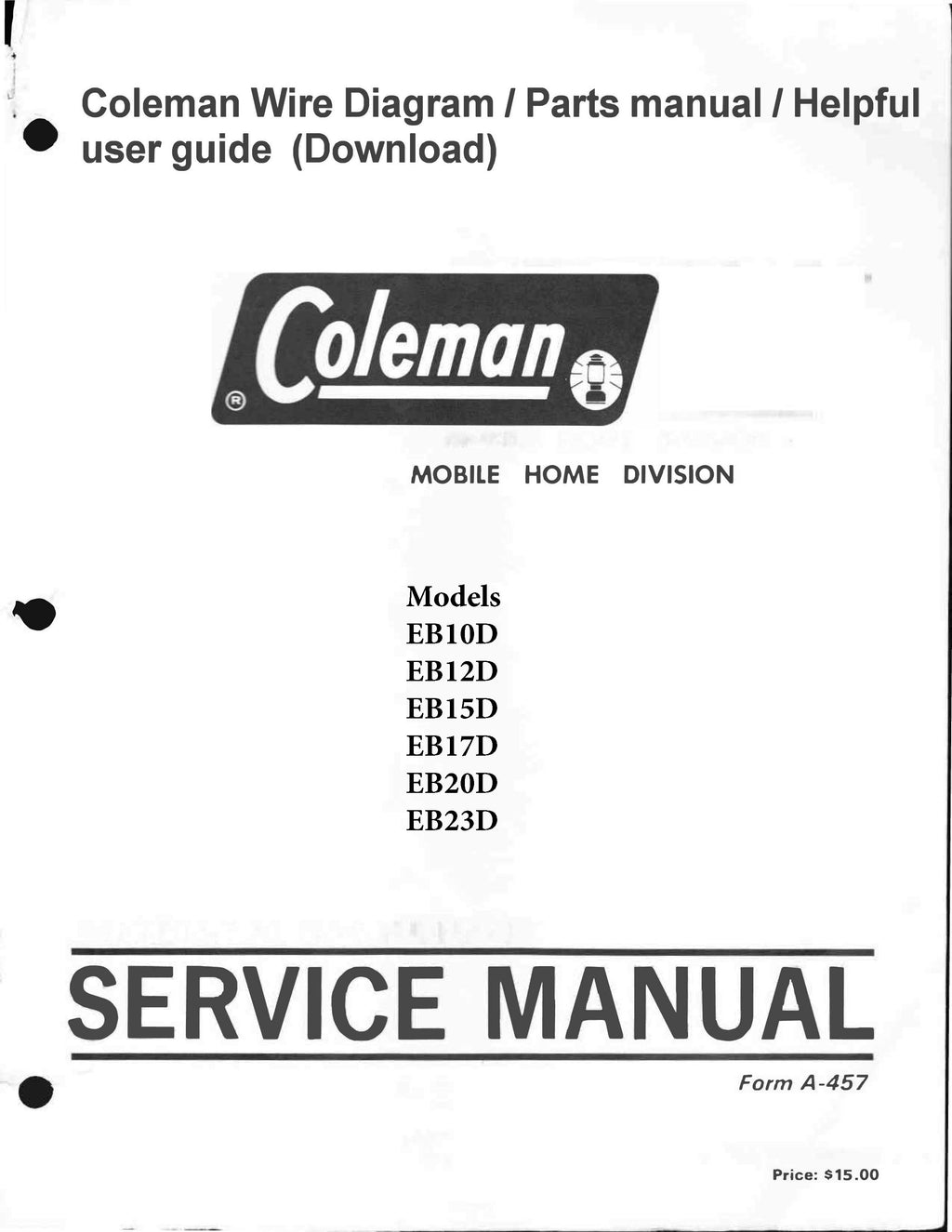Coleman Electric Furnace Manual