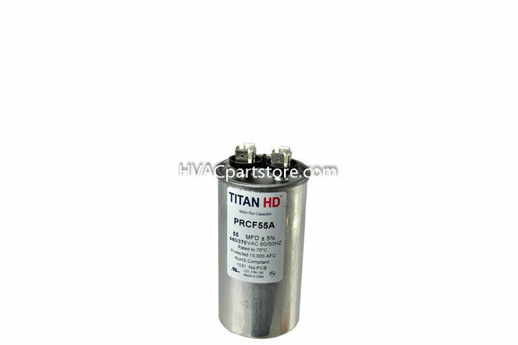Round high quality metal run capacitor 55 MFD 370-440V